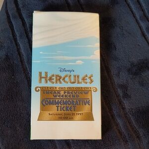 1997 Disney’s Hercules Sneak Preview Weekend Commemorative Ticket with Phil Pin